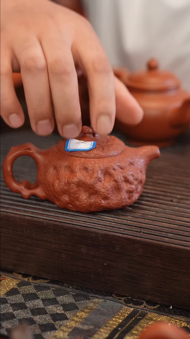 茶壶紫砂原矿手工制作宽口 大红袍 供春
