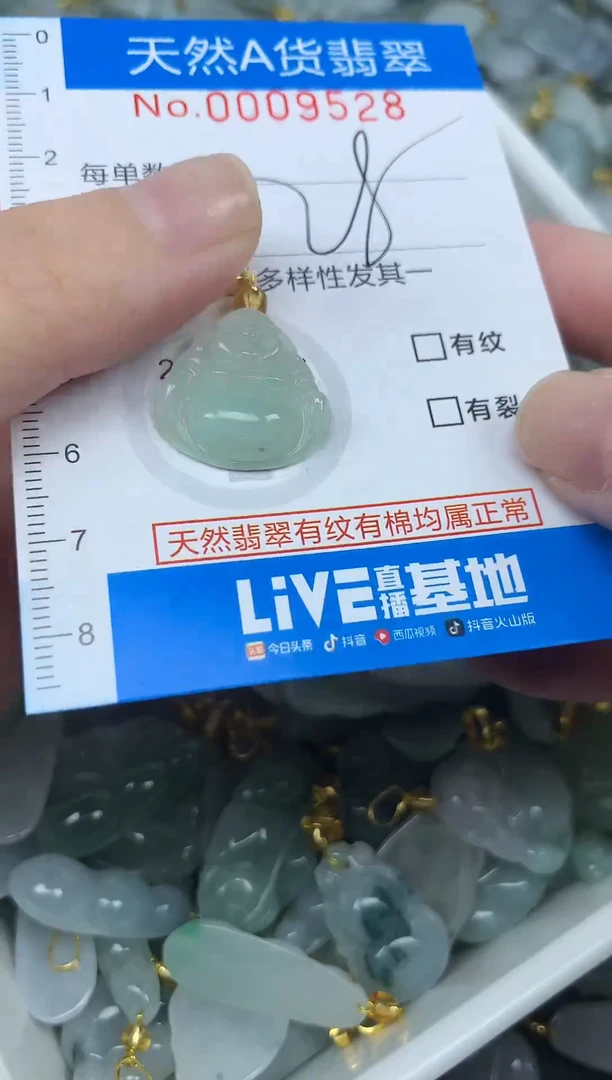 颈饰未镶嵌翡翠净货挂件-9528