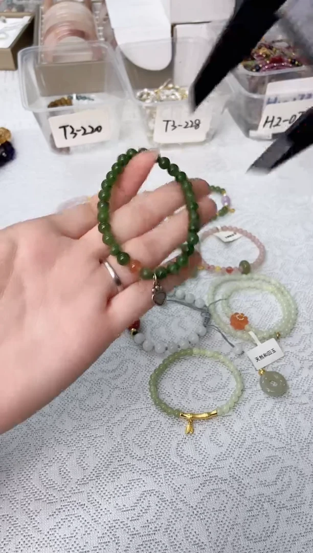 手链银S925镶嵌和田玉天然珠宝多样性发其一