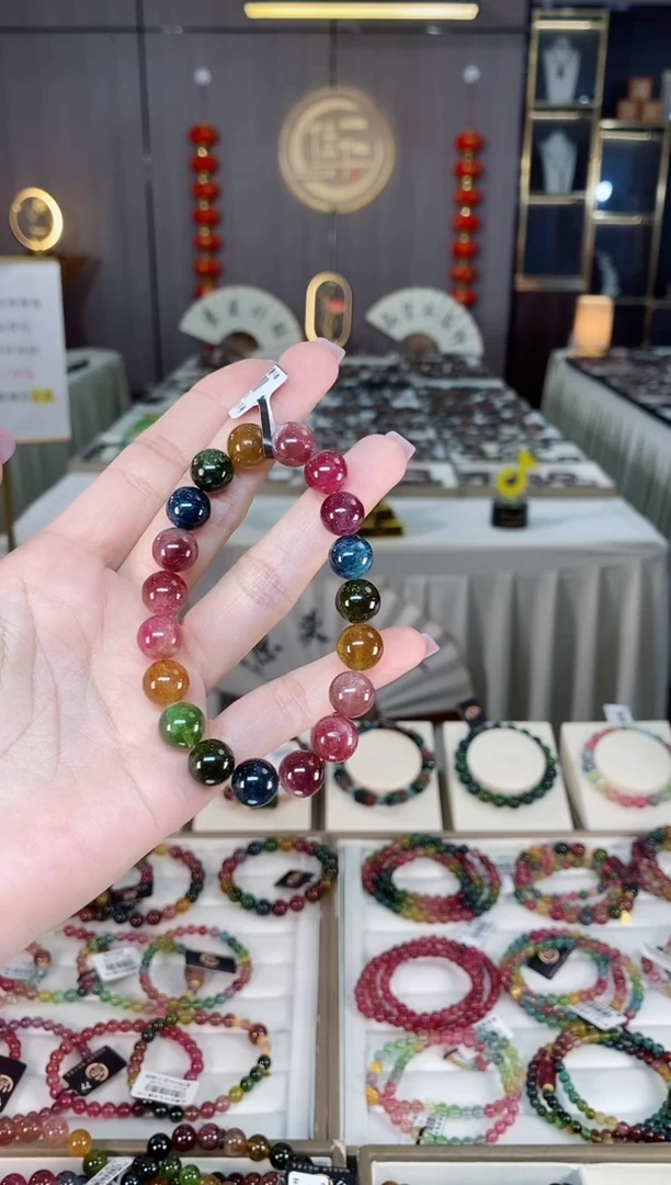 未镶嵌老矿碧玺色标单圈手串10mm+碧玺hon多样性发货一条