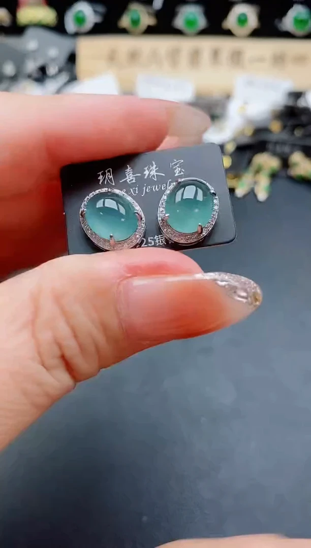 银S925镶嵌戒指翡翠1