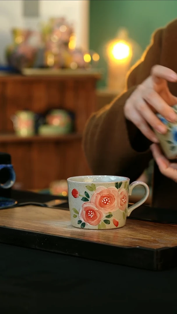 【闪购商品】杯手绘心瓷陶瓷浮力