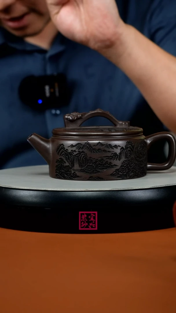 茶壶紫砂顾建华茄皮紫泥如意汉瓦270CC