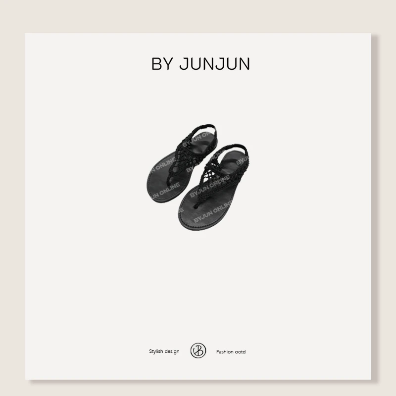 ByJunjun珺珺高级定制夹趾编织凉鞋C25X3258