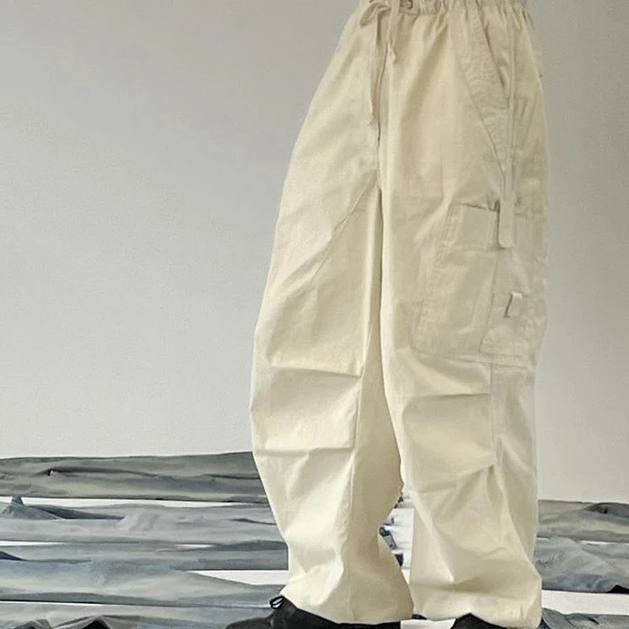 【卢媛媛专属】JODIEWANG美式复古抽绳松紧腰口袋裤海狸同款2601