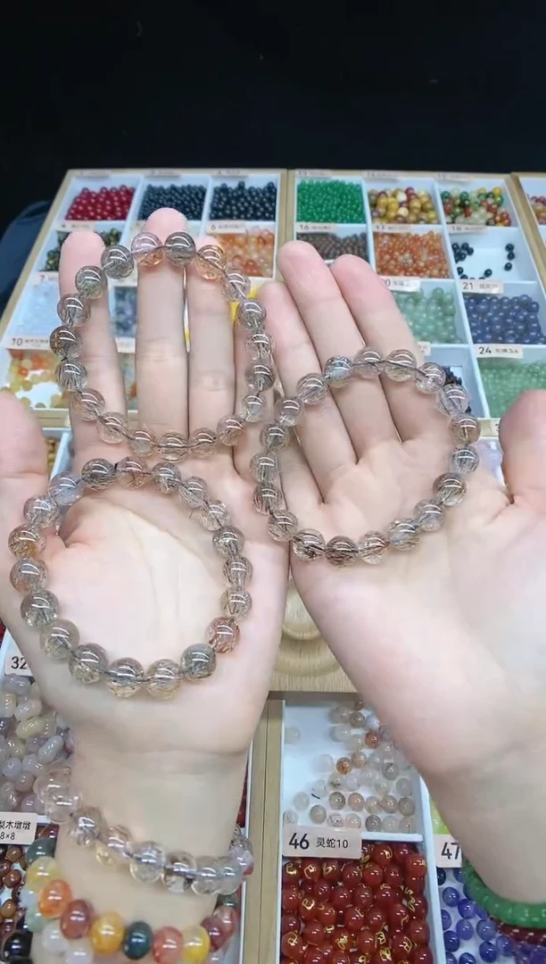 【闪购商品】水晶手串未镶嵌黑金超11-12多样性发一