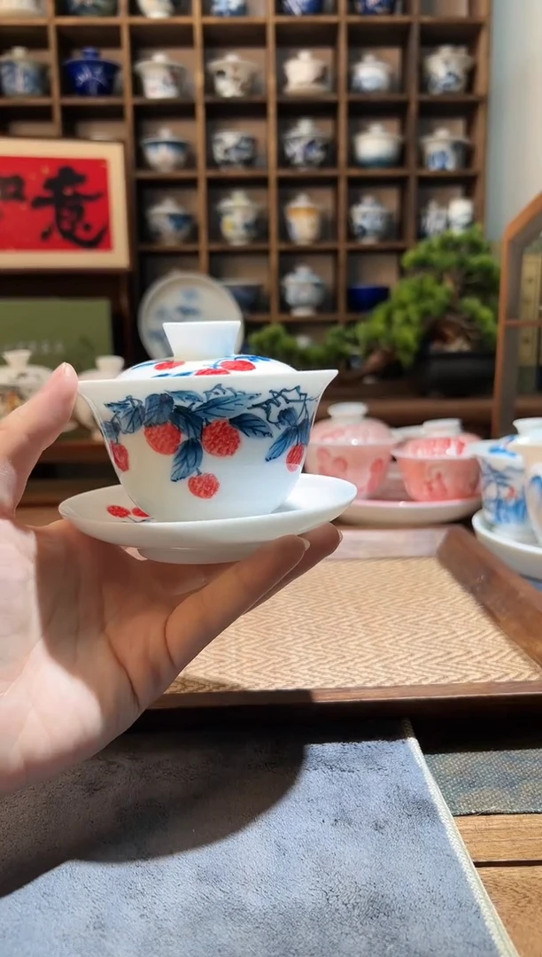 【闪购商品】手绘荔枝三才盖碗