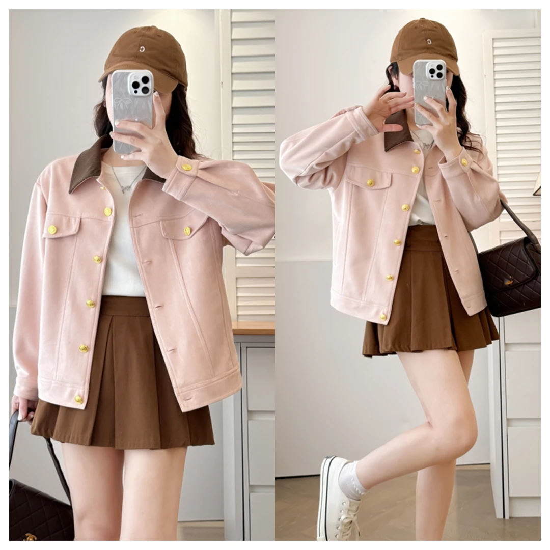 粉色小香风工装外套女春秋2025新款时尚洋气减龄甜美休闲夹克上衣