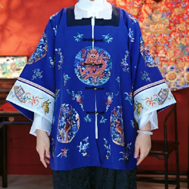 【龙凤袍】葳蕤国风中式服装重工手绣方领对襟上衣