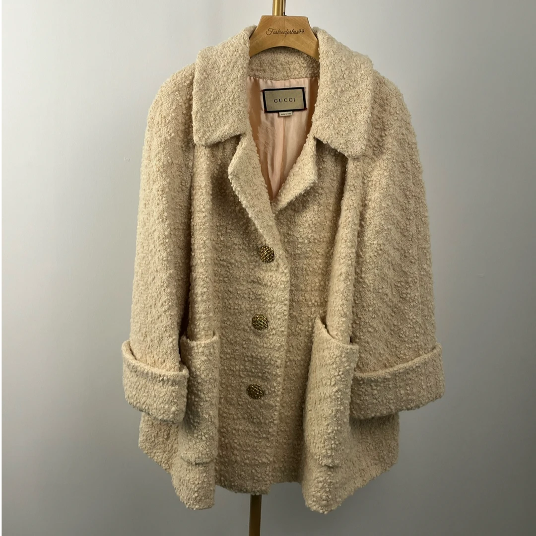 99新 GUCCI/古驰 粗花呢翻领单排扣长袖外套 38 10948254