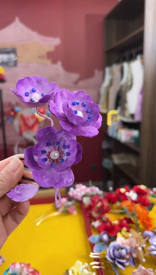 【闪购商品】刺绣非遗绒花（发饰）