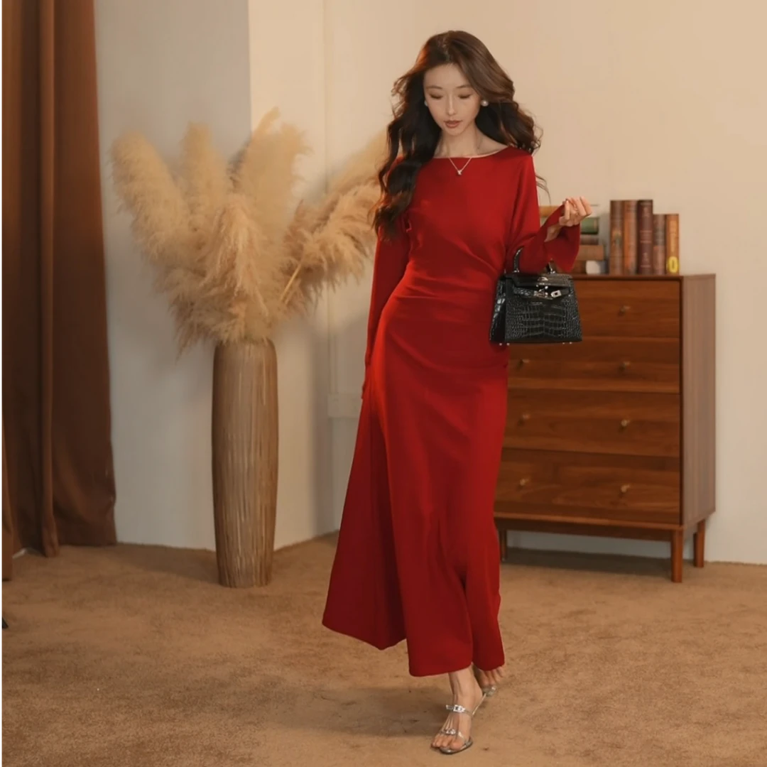 【大金】新款法式高端轻奢收腰小众设计显瘦连衣裙-SD249