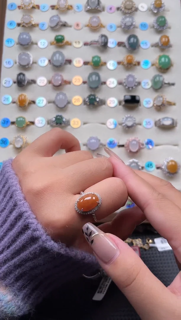 【闪购商品】翡翠戒指银S925镶嵌天然A货翡翠戒指