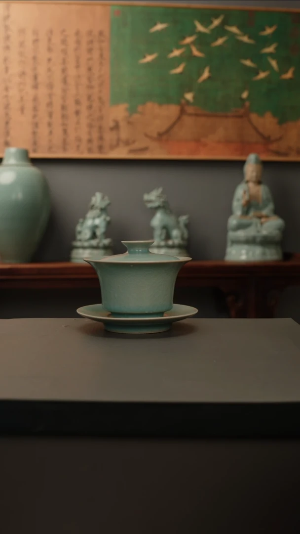 【闪购商品】杯仿古釉原矿 马蹄三才