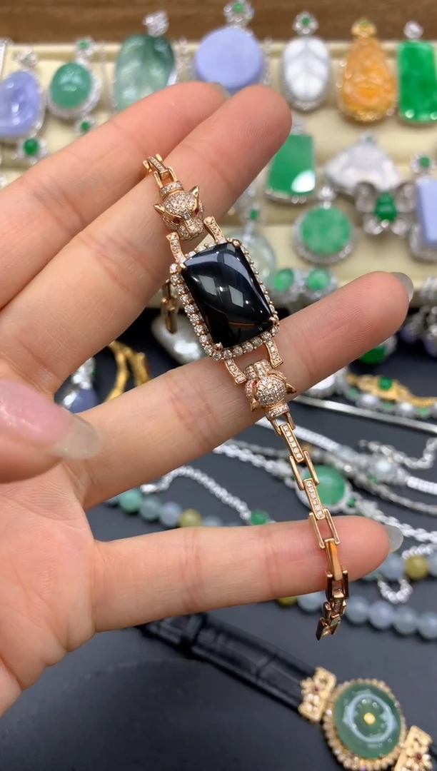 【闪购商品】翡翠手链18K金镶嵌181-中国好珍宝