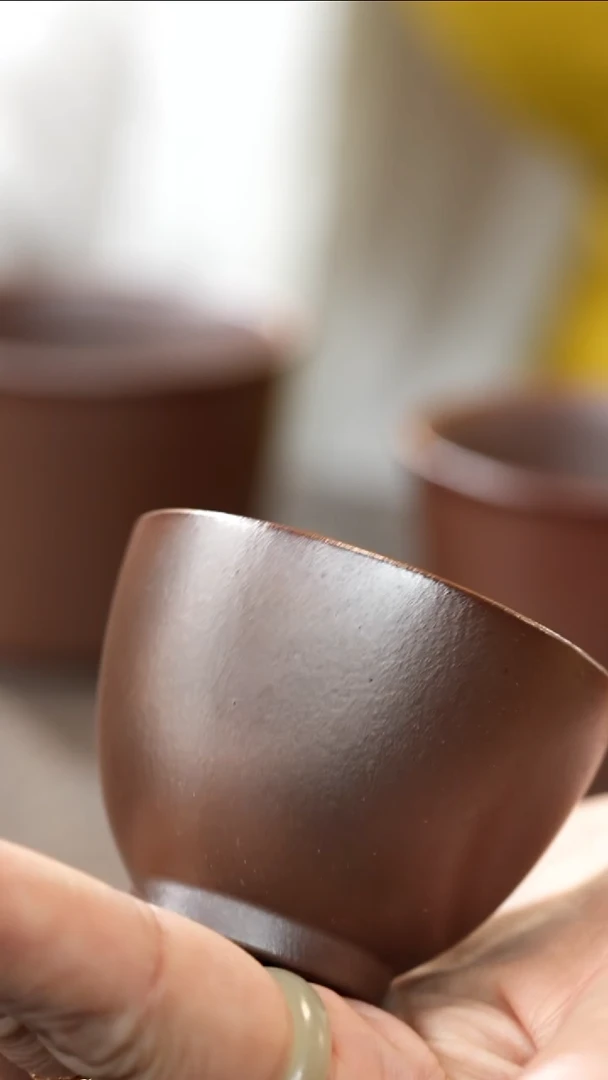 茶壶紫砂柴烧紫泥铃铛杯30cc单只