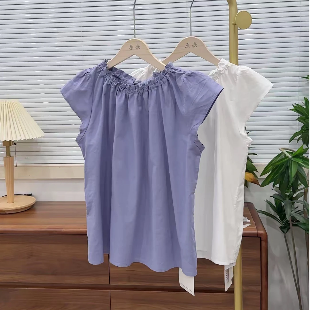 【原歌】夏季新款甜美气质花瓣领显瘦小衫YG800