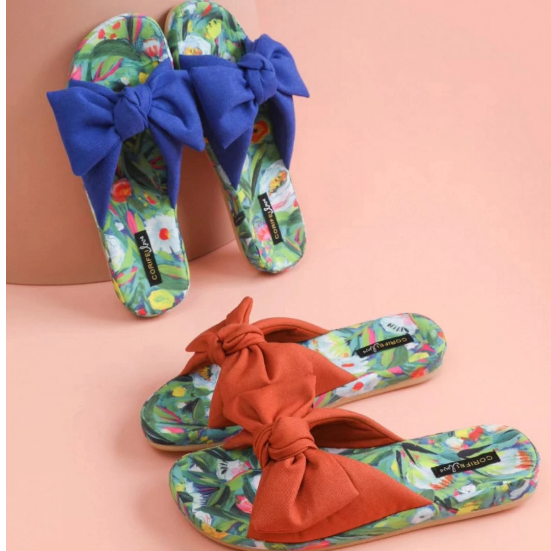 家丽FU女士欧美风棉布拖鞋一字拖防滑软底轻奢时尚外穿居家夏季