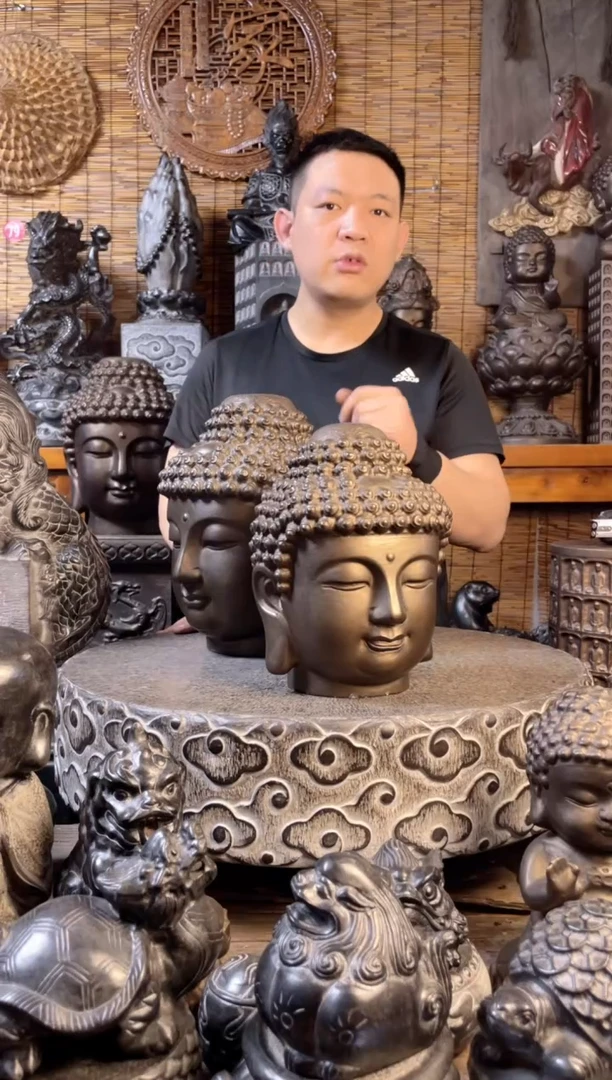 石材25佛头天然青石雕刻