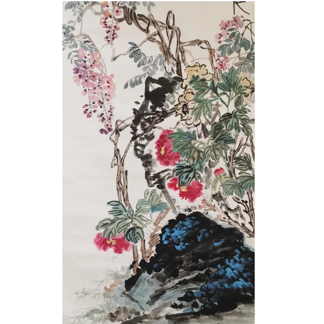 【辽拍】V250709-2-786《花卉》（8.6平尺）纸本镜片 yy1208w