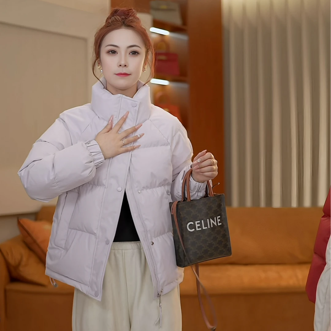 【白鹅绒】2025新款短款立领鹅绒服简约保暖时尚百搭女装鹅绒服