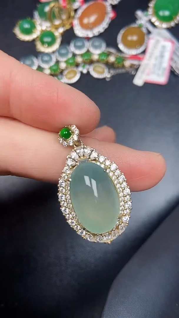 银S925镶嵌戒指翡翠9800