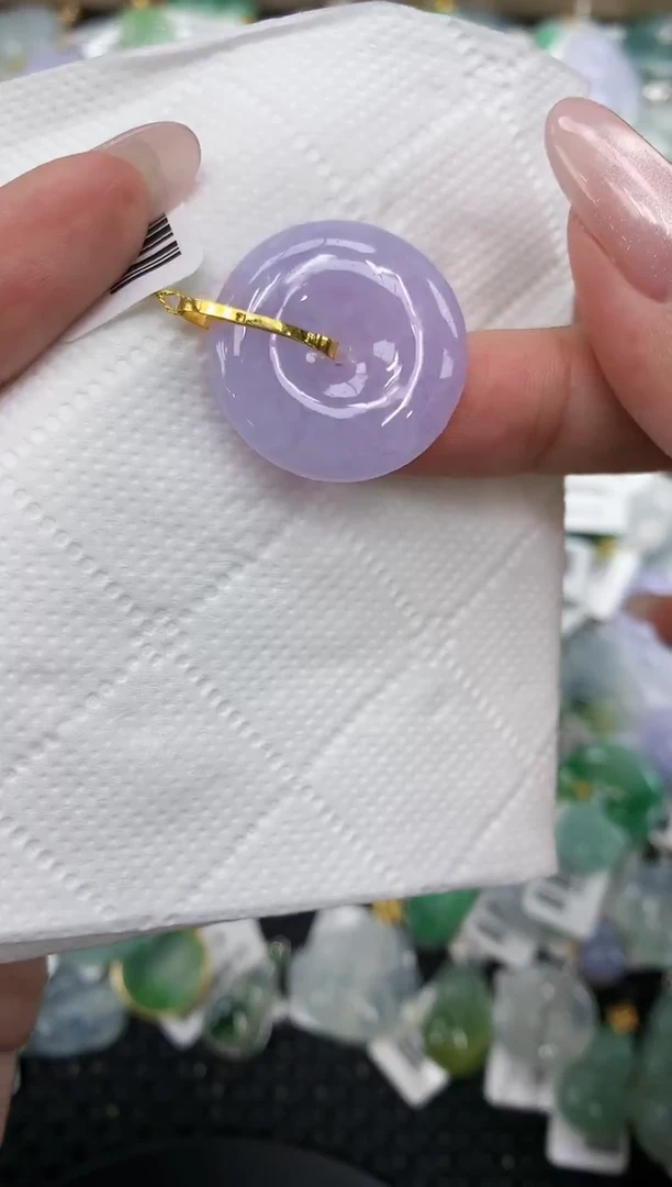 颈饰18K金镶嵌翡翠a货支持复检百元以上9元证书费自理