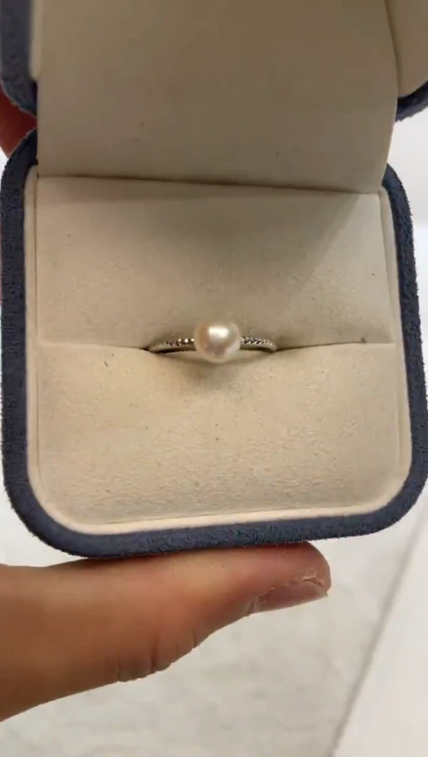 银S925镶嵌戒指海水珍珠 1