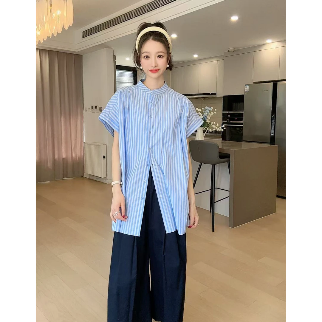 小玉推荐 《小清新》蓝色条纹衬衫