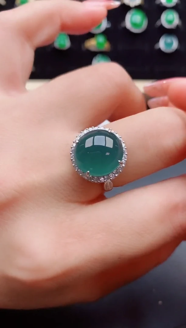 【闪购商品】翡翠戒指银S925镶嵌8080080
