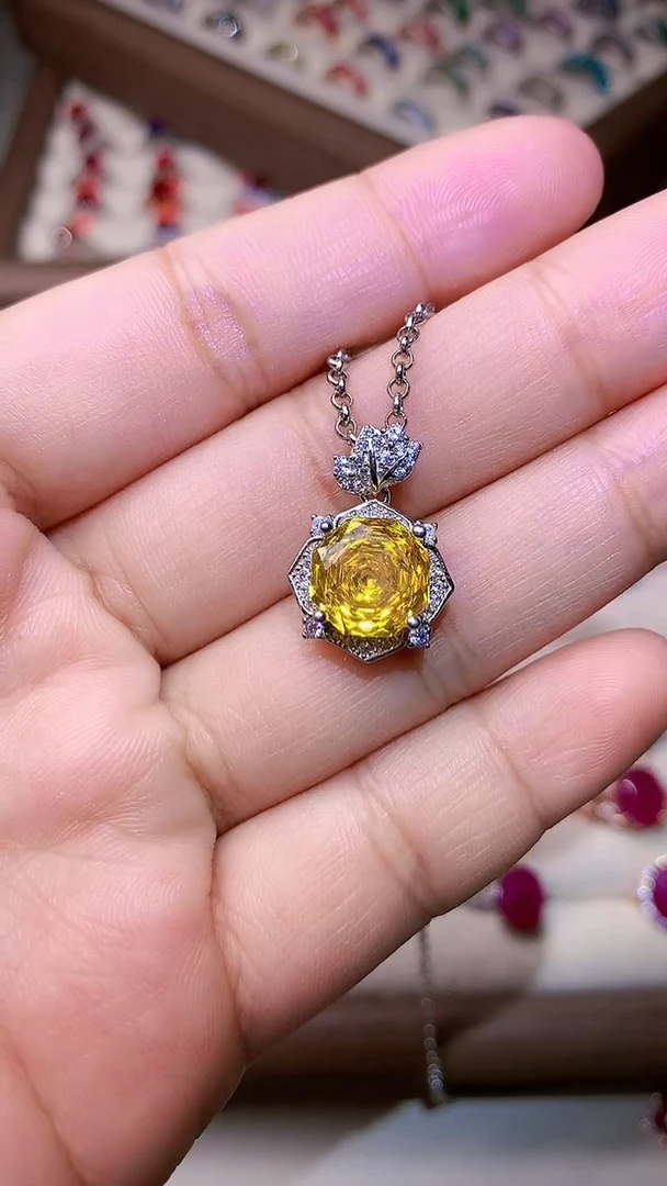 【闪购商品】彩色蓝宝石颈饰银S925镶嵌000