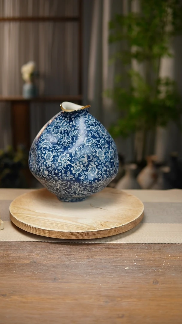 【闪购商品】陶瓷    花器青花瓷芙蓉花大肚