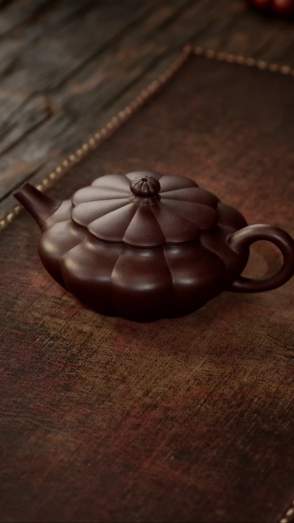 茶杯紫砂非遗茶器-扁锦囊壶