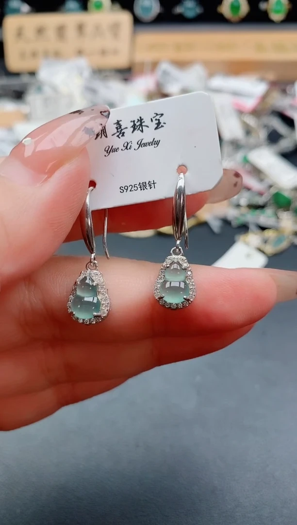 银S925镶嵌戒指翡翠1