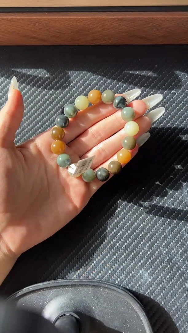 未镶嵌手串和田玉若羌微色差卡12手串JM