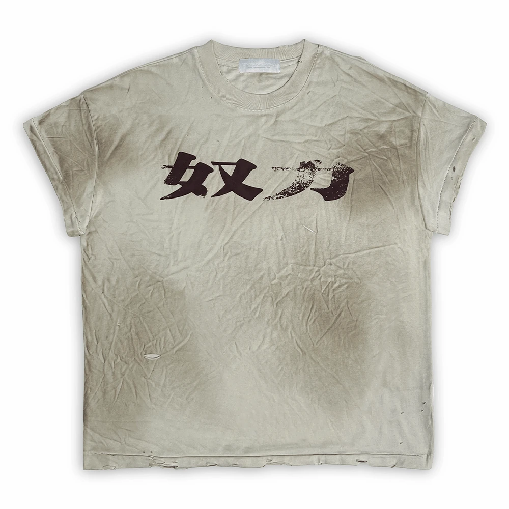 TecNineGroup DROP2 STRIVE TEE 努力 中文字脏染破坏印花短袖T恤