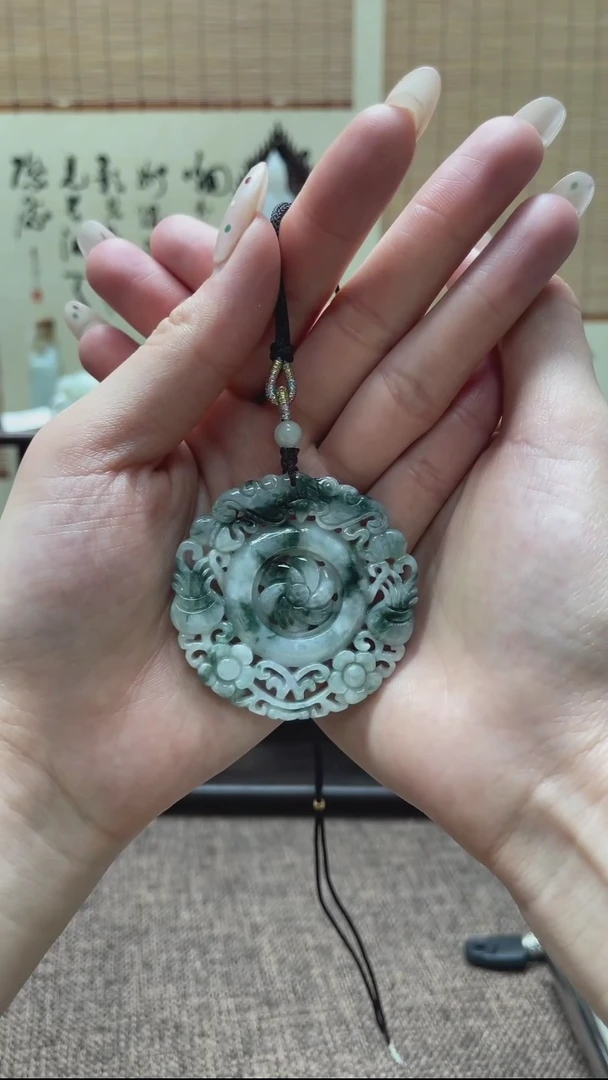 【闪购商品】翡翠颈饰未镶嵌风生水起翡翠吊坠A货