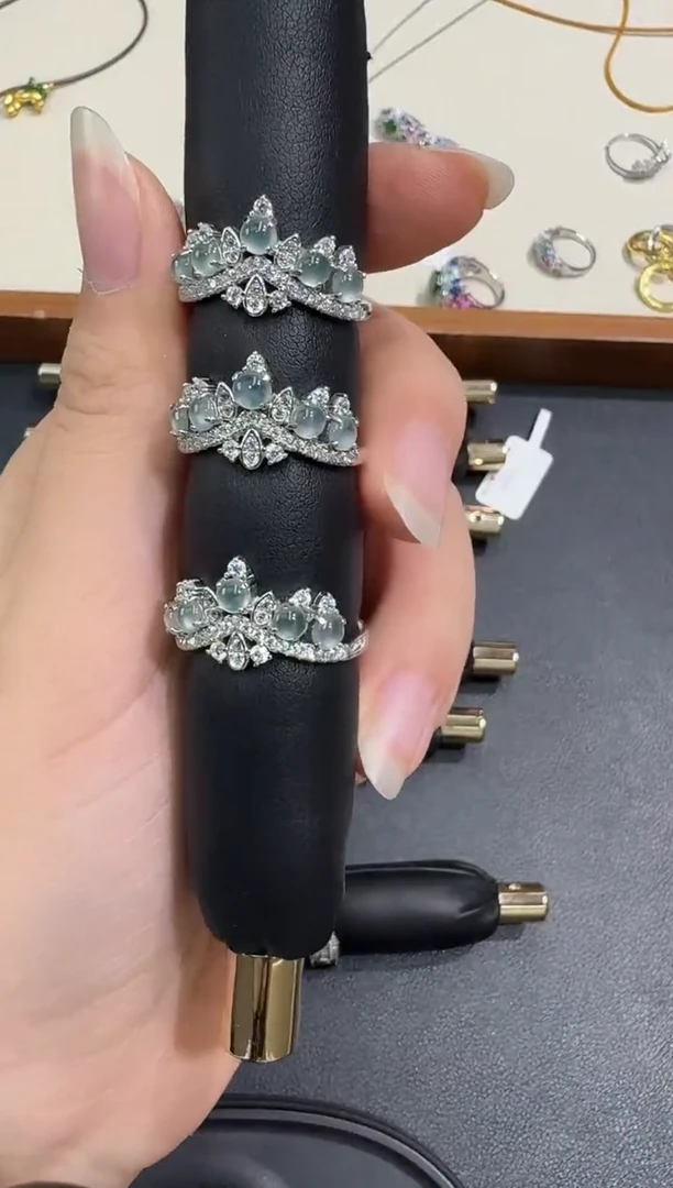 银S925镶嵌戒指翡翠X0825-1822-305