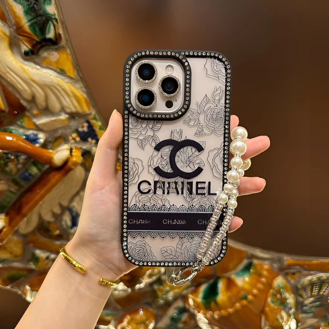 双面点钻透色蕾丝小香风适用于苹果17/16/15/13promax防摔手机壳