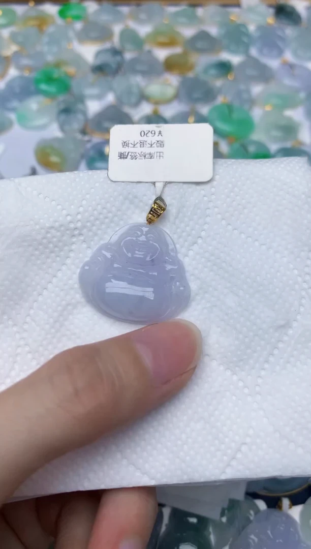 翡翠18K金镶嵌颈饰天然A货翡翠