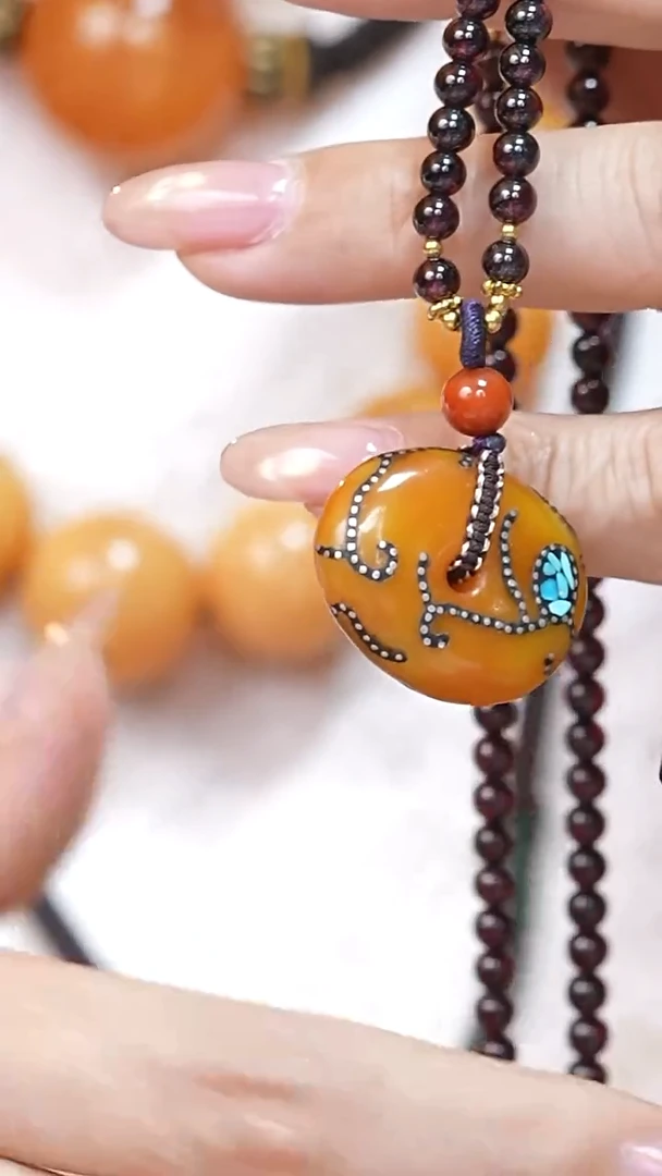 蜜蜡颈饰未镶嵌7226天然蜜蜡珠宝奇石云端妖孽全部保真