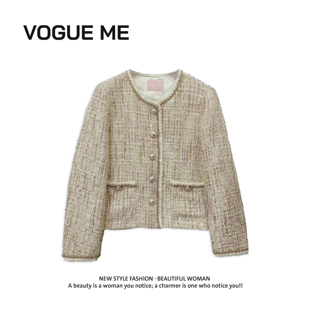 【朗】秋冬气质重工法式短款小香风羽绒外套-LZ706