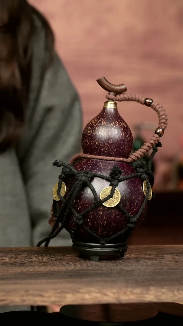 583号中药煮色  大漆葫芦水壶/酒壶 一物一拍