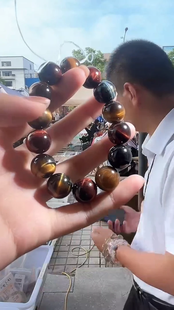 木变石（虎睛石）手链未镶嵌天然彩虎眼手串多样性发一14mm