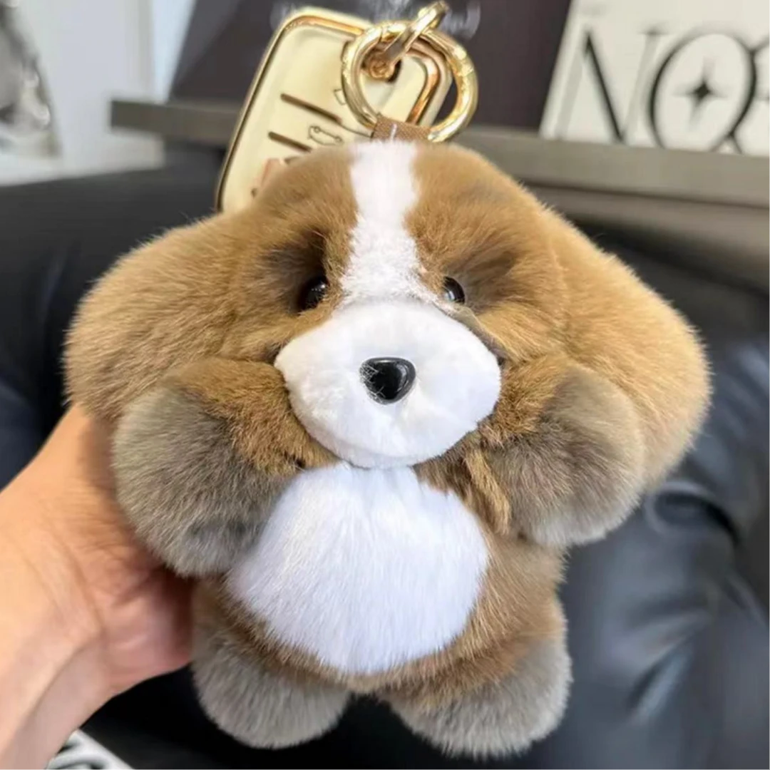 宇之媛 旺财狗狗挂件 真毛挂件  钥匙挂件 包挂件 高档礼品 337