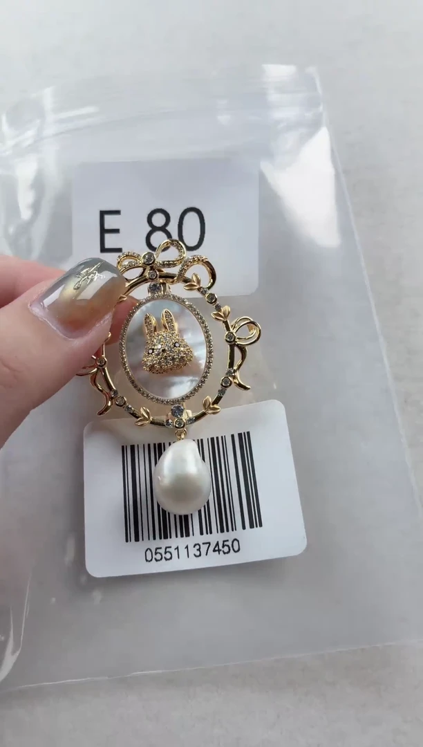 未镶嵌胸针海水珍珠E80