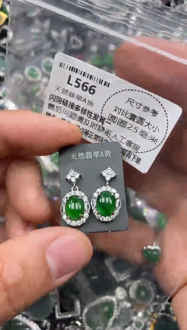 颈饰未镶嵌翡翠L566耳钉