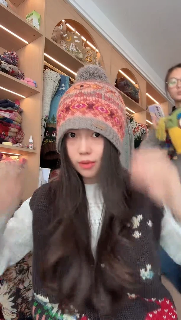 羊毛美利奴粉色敦煌帽