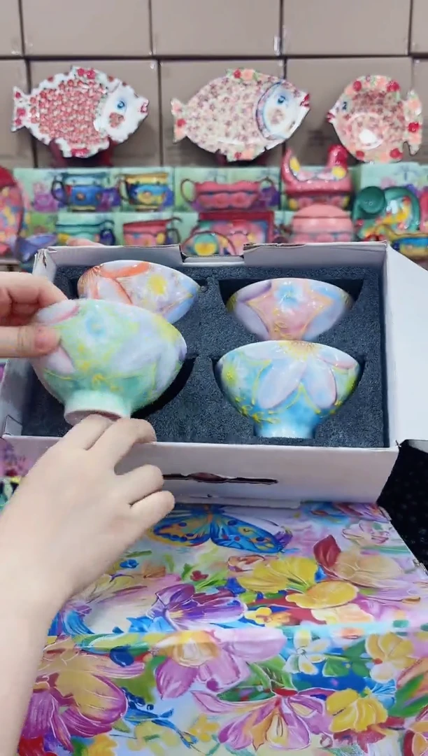 瓷濑户烧-5英寸高脚碗套5