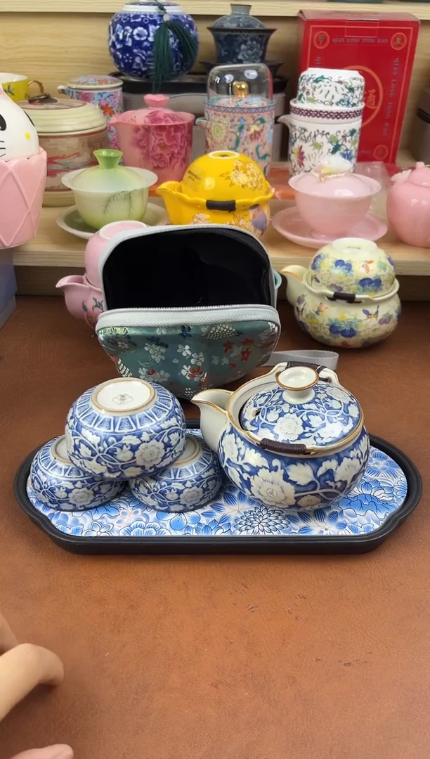 陶陶瓷茶具摆件旅行套组